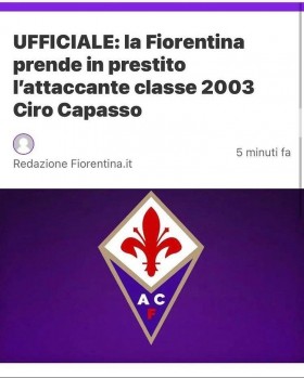 Ufficiale: Capasso alla Fiorentina - LG Sports&Management